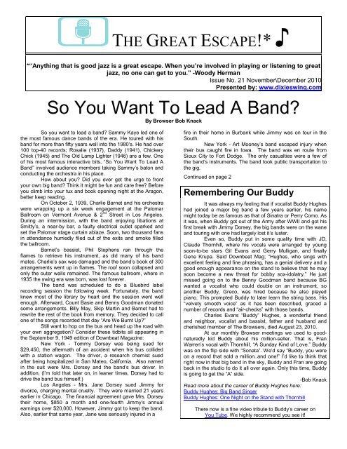 So You Want To Lead A Band? - Bob Knack