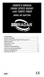 OWNER'S MANUAL SWING SPEED RADAR® with TEMPO TIMER