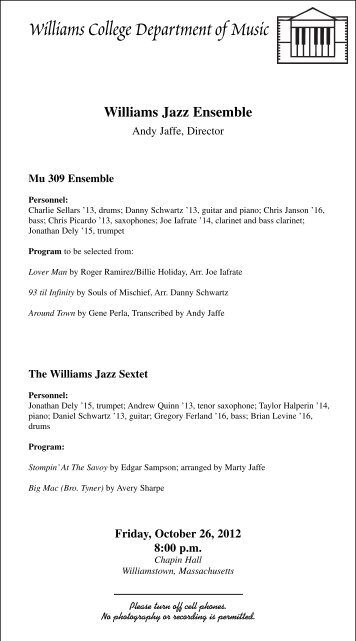 10-27-12 IO Ensemble - Williams College Music Department