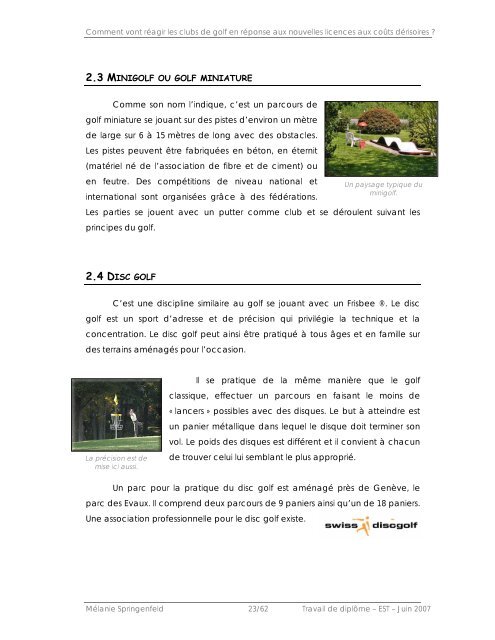 Comment vont réagir les clubs de golf en - tourisme association des ...