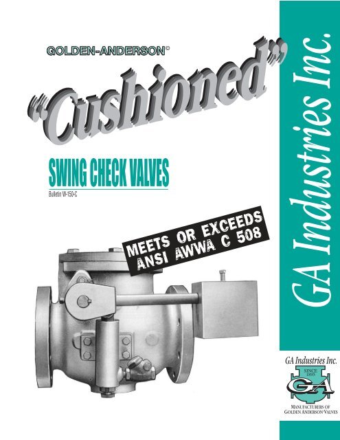 Cushioned Swing Check Valves - GA Industries