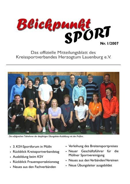 Ausgabe 1/2007 - Kreissportverband Herzogtum Lauenburg
