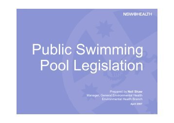 Public Swimming Pool Legislation - NSW Health