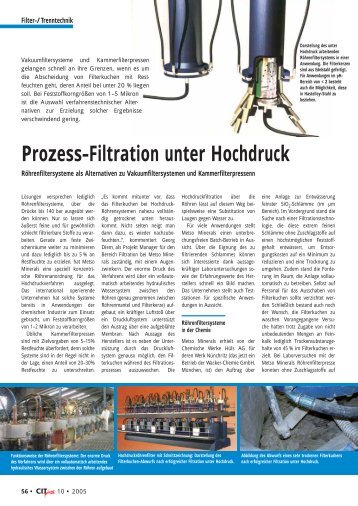 Prozess-Filtration unter Hochdruck - Filtra Guide