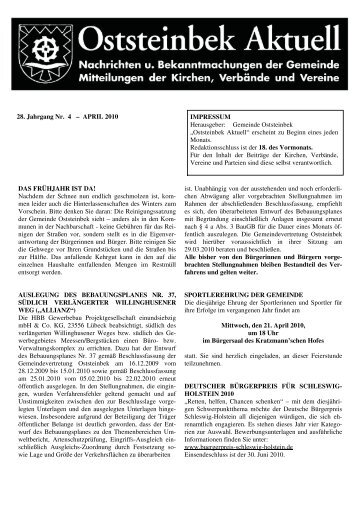 Ausgabe April 2010 Internetveröffentlichung - Gemeinde Oststeinbek