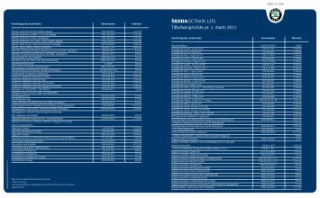 ŠkodaOctavia 1ZFL tilbehørsprisliste pr. 1. marts 2011 - skoda.dk