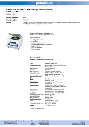 Constituent Separation by Centrifuge (semi ... - Elico Marketing