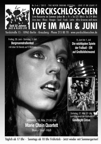 LIVE IM MAI & JUNI - Yorckschlösschen