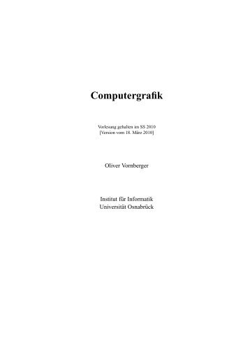 Computergrafik - Institute of Computer Science - Universität Osnabrück