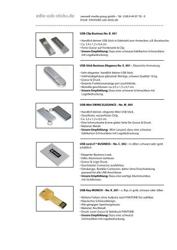 Liste drucken (PDF) - Edle USB-Sticks