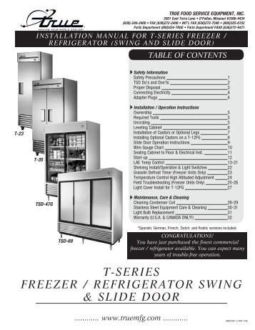 t-series freezer / refrigerator swing & slide door - The WEBstaurant ...