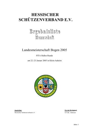 Landesmeisterschaft 2005, Bogen FITA Halle, Mannschaftswertung