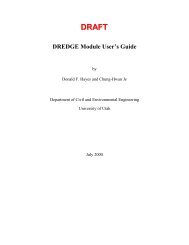 DREDGE Module User's Guide - Environmental Laboratory - U.S. ...