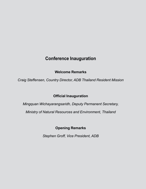 Foreword and Conference Inauguration - GMS-EOC