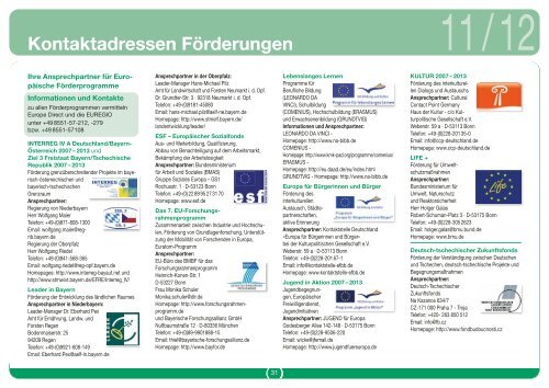 EUREGIO-Geschäftsbericht 2011-2012 - Euregio Bayerischer Wald