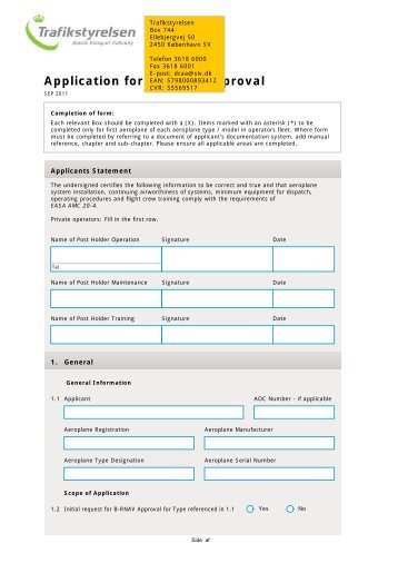 Application for B-RNAV Approval - Trafikstyrelsen