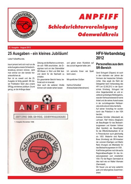 25 Ausgaben - ein kleines Jubil¨aum! - Heimspiel-Zeitung