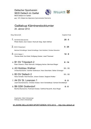 Gailtalcup Kärntnerstockturnier - Dellacher Sportverein
