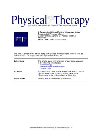 A Randomized Clinical Trial of Ultrasound in the ... - Physical Therapy