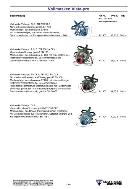 Endverbraucher Preisliste 2012 - Bartels & Rieger GmbH & Co