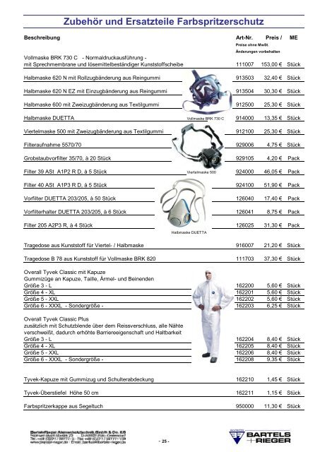 Endverbraucher Preisliste 2012 - Bartels & Rieger GmbH & Co