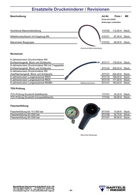 Endverbraucher Preisliste 2012 - Bartels & Rieger GmbH & Co