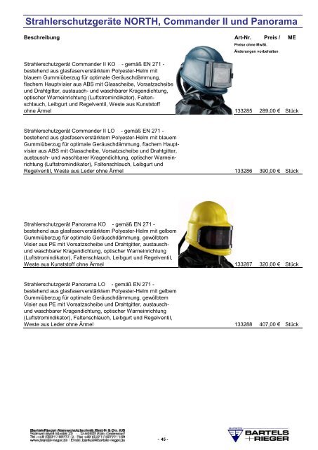 Endverbraucher Preisliste 2012 - Bartels & Rieger GmbH & Co