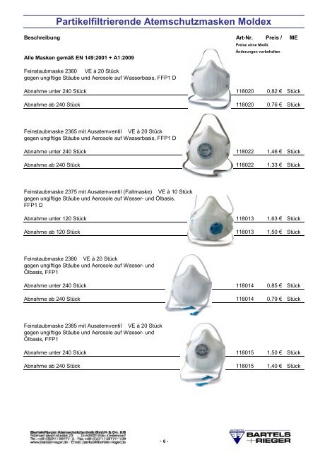 Endverbraucher Preisliste 2012 - Bartels & Rieger GmbH & Co