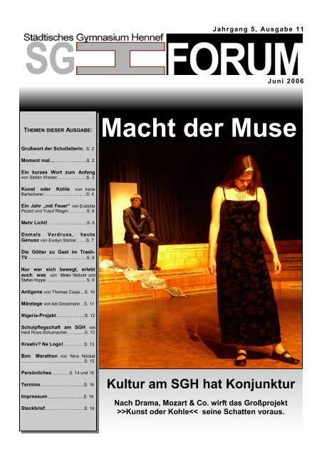 SGH Forum, Ausgabe Juni 2006 - Städtisches Gymnasium Hennef