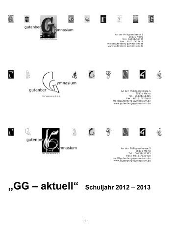 GG Aktuell 12:13 1.1 - Gutenberg Gymnasium Mainz