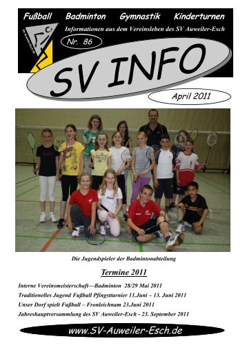 SV Info 86 - SV-Auweiler-Esch