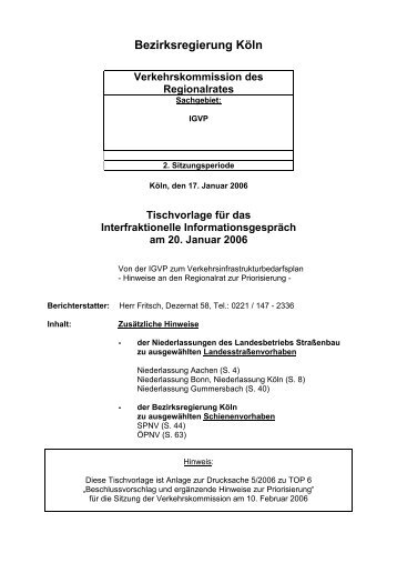 Tischvorlage für das Interfraktionelle Informationsgespräch am 20 ...