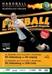 VfL Oldenburg vs.HC Leipzig VfL Oldenburg vs.SVG Celle