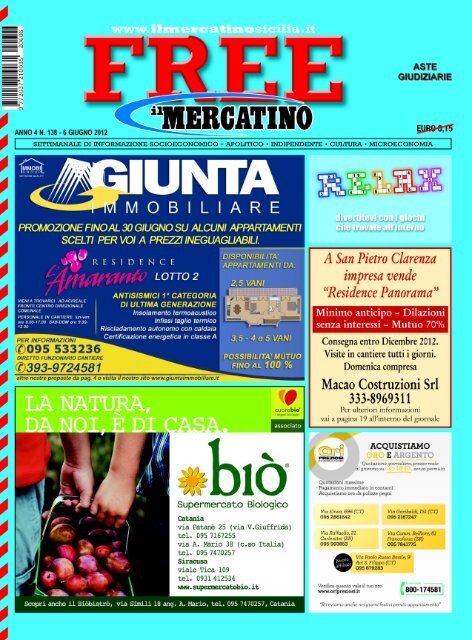 Catania - Infoline 095 7167081 - 7280145 - IlMercatinoSicilia.it