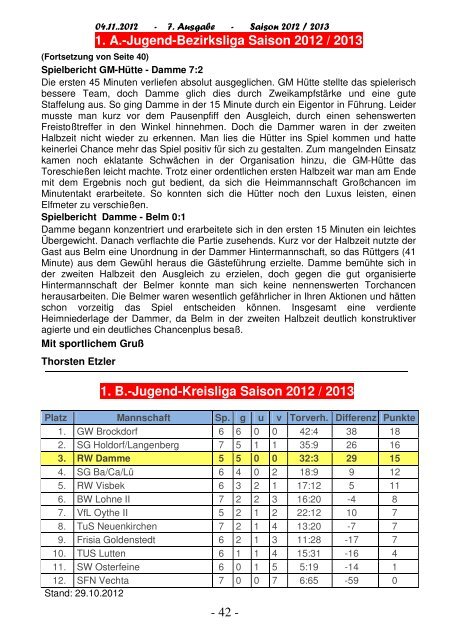 2012.11.04 RW-Kurier Ausgabe 07 - Rot Weiss Damme