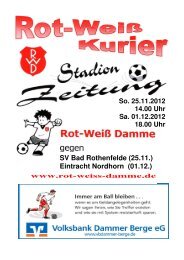SV Bad Rothenfelde (25.11.) Eintracht Nordhorn (01.12.) So. 25.11 ...