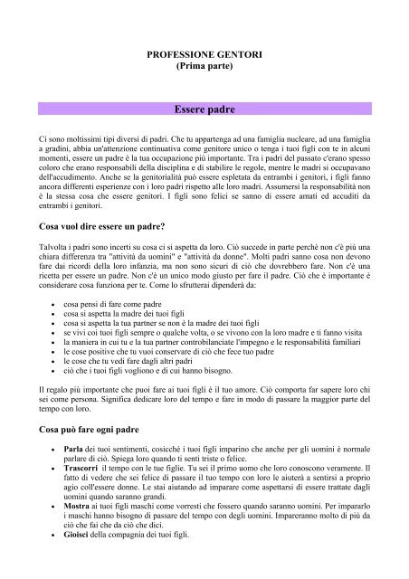 O Facchinetti Professione Genitore Prima Parte