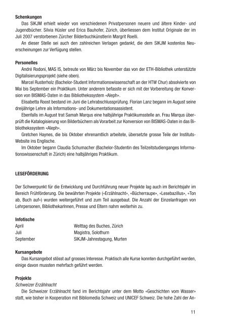 Jahresbericht 2008 - SIKJM Schweizerisches Institut für Kinder und ...