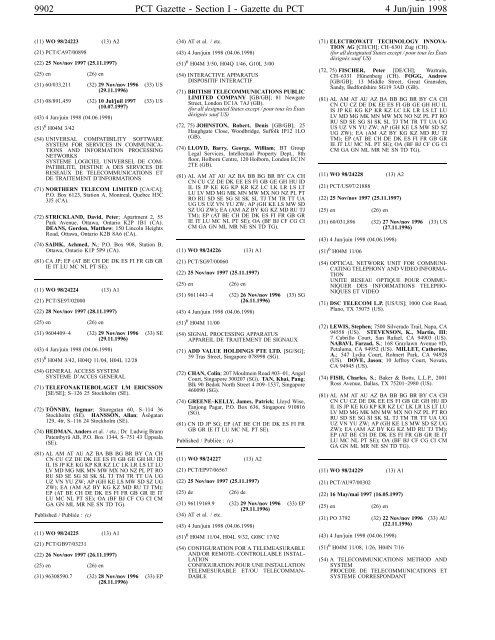 PCT/1998/22 - World Intellectual Property Organization