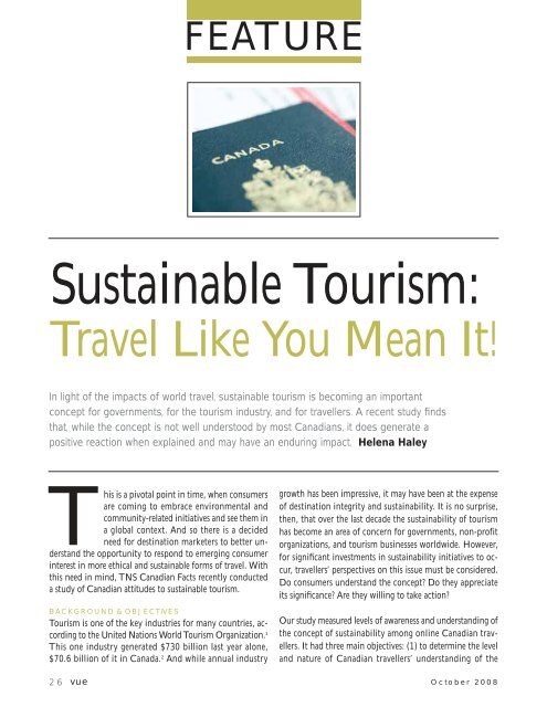 Article: Sustainable Tourism — Travel Like You Mean It - TNS Canada