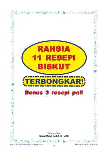 Rahsia 11 Resepi Biskut - Tripod