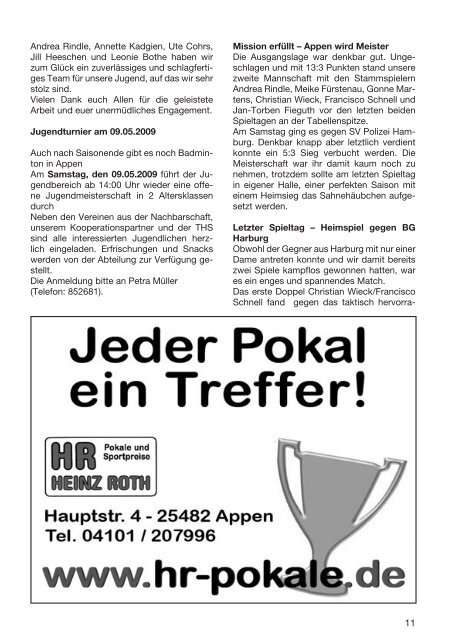 Ausgabe 81 April 2009 - TuS Appen