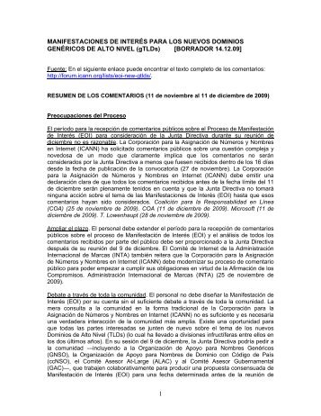 EXPRESSIONS OF INTEREST IN NEW gTLDs - ICANN | Archives ...