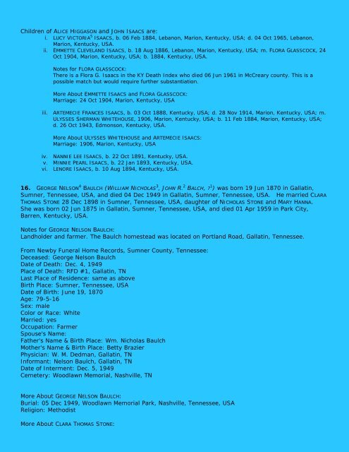 Descendants of John R. Balch - Howard Stone Baulch Family