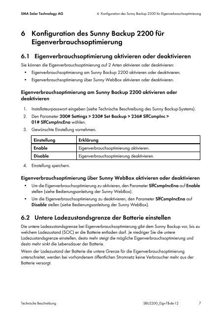 SUNNY BACKUP-SET S - Integration eines Backup-Systems in eine ...