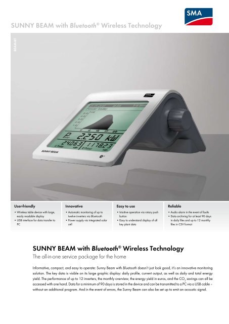 SUNNY BEAM with BLUETOOTH® Wireless Technology
