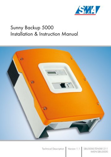 SUNNY BACKUP 5000 - SMA Solar Technology AG