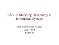 CS 112: Modeling Uncertainty in Information Systems - UCLA