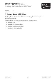 Installing the Sunny Beam USB Driver - SMA Solar Technology AG