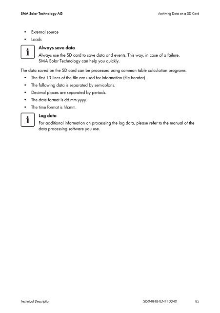 SUNNY ISLAND 5048 - Technical Description - Wind & Sun Ltd.